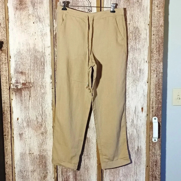 NEW J. Crew Seaside drawstring linen blend pockets dessert sand MT - Picture 4 of 13